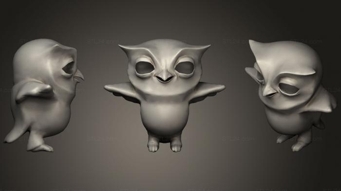 Figurines simple (Owl, STKPR_0980) 3D models for cnc